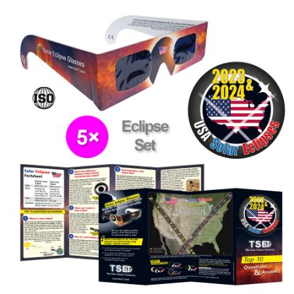 Picture of Solar eclipse glasses set with sticker and leaflet - 5 pack
